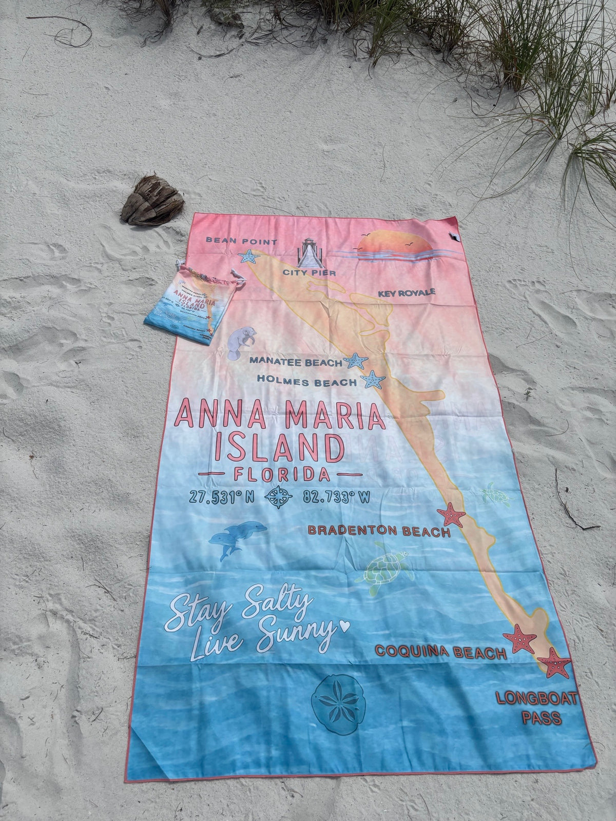 Anna Maria Island Sand-Free Beach Towel | Quick-Dry & Oversized