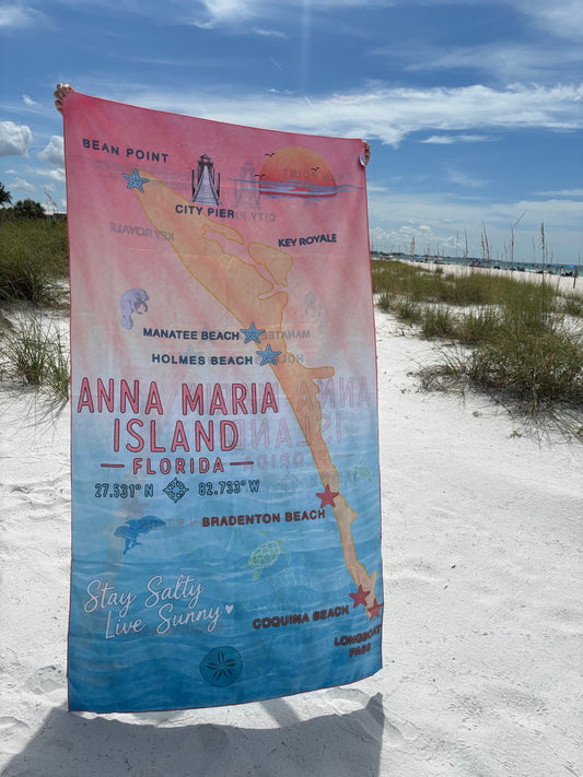 Anna Maria Island Sand-Free Beach Towel | Quick-Dry & Oversized