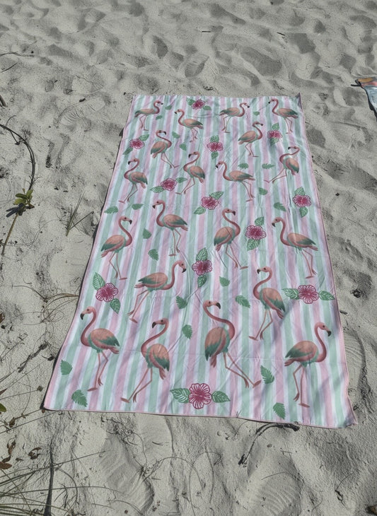 Florida Flamingo Eco-friendly XL Beach Towel