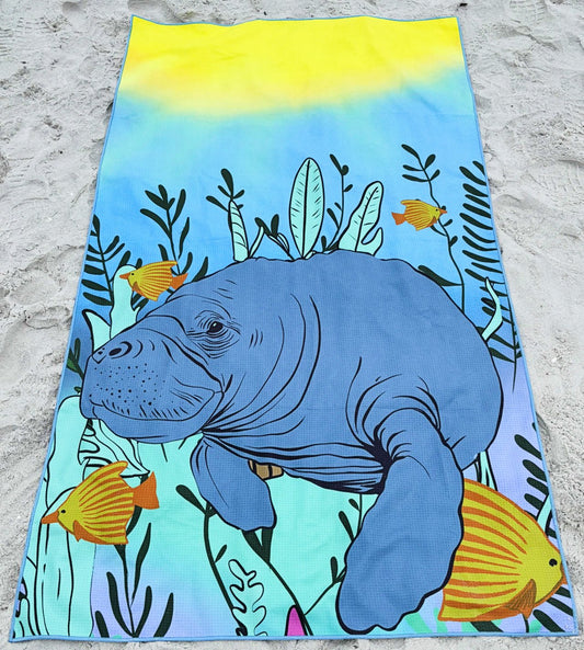 Manatee Beach Towel - Oh Snap! Swimwear